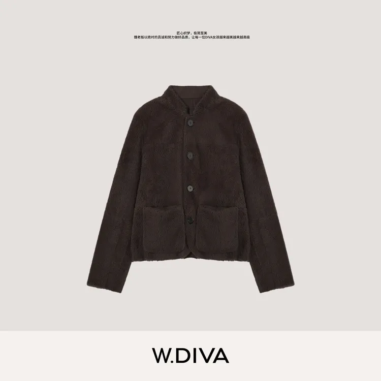 W.Diva【星茫】法国进口纯正小拉贡奢暖轻盈皮草54C122643