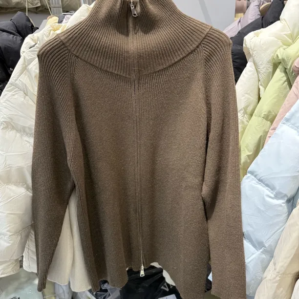 AbuxM针织厚款纯色长袖圆领半高领毛衣