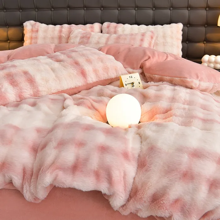 高端冬季加厚兔兔绒被套双面绒四件套保暖亲肤双面加绒床单被罩