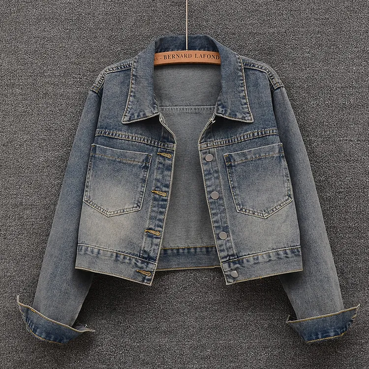 美式牛仔外套女短款2025年春秋港味复古设计感宽松小个子夹克上衣