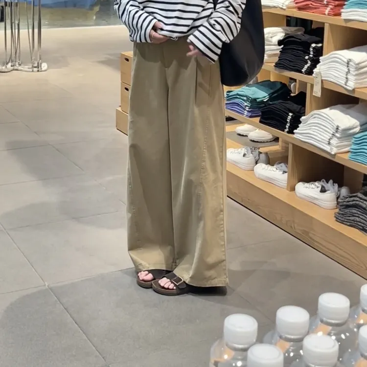 山系户外拼接设计感阔腿裤女2025秋季新款遮胯显瘦休闲长裤直筒裤