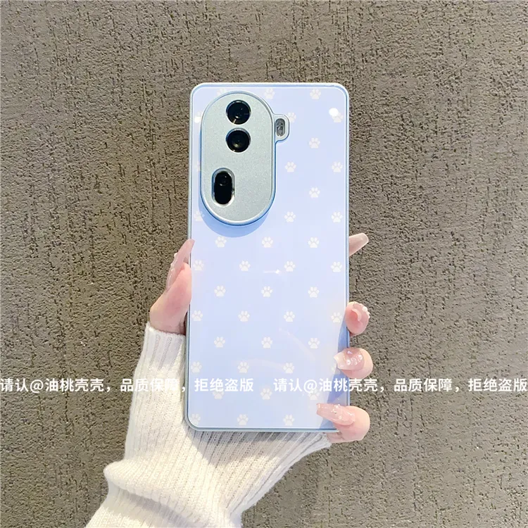（OPPOReno11系列）金属漆玻璃壳适用OPPOReno11/Reno11Pro手机壳潮