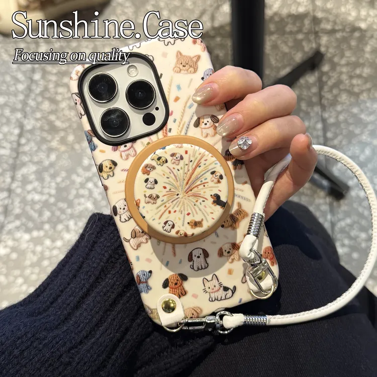 【磁吸菲林二合一】烟花狗狗适用苹果16PROMAX/15/14防手机壳