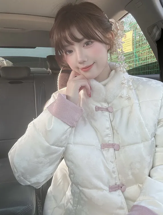 短款提花保暖盘扣国风女冬季民族风格高端外套新中式