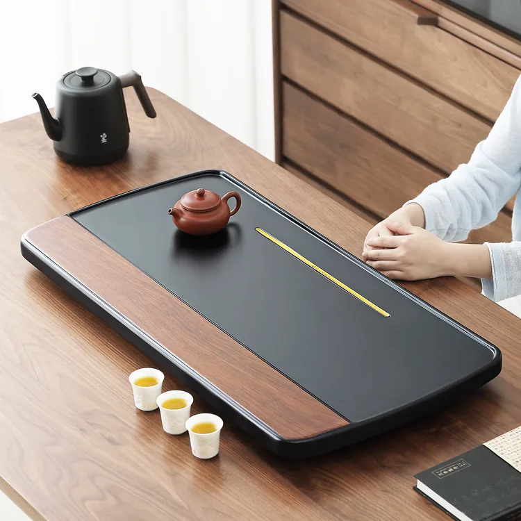 2025新款茶盘家用年轻人泡茶专用茶托盘沥水干泡茶台小茶海简约