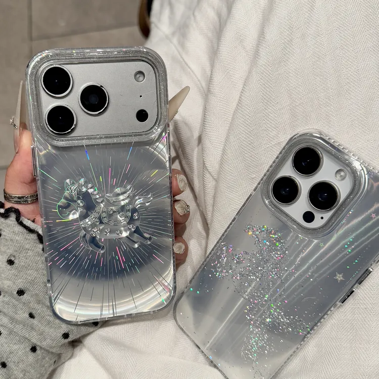 国风银底极光元宝小马适用于16苹果17promax手机壳iPhone15苹果14