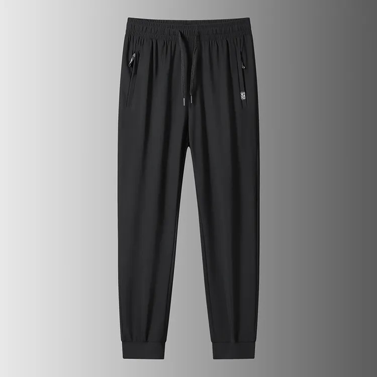 透气夏季休闲裤冰丝薄款长裤男速干裤跑步大码运动