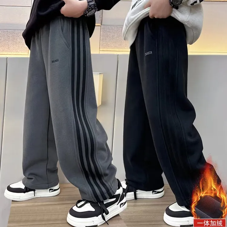 男童冬季裤子2026新款儿童装冬装秋冬款一体绒加绒加厚卫裤运动裤