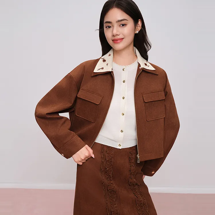 【自由巴恩风】复古仿麂皮外套甜酷风夹克DOUBLOVE贝爱25秋季新款