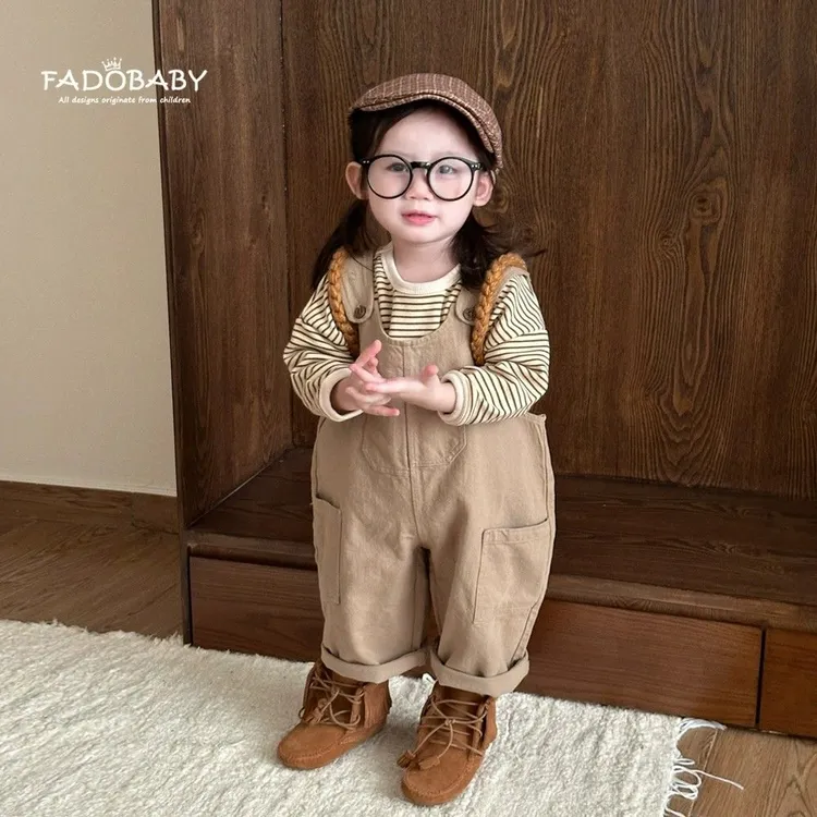 儿童抱婴袋裤2025新款秋季女童韩版套装宽松百搭裤宝宝休闲连身裤