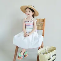 utouto大耳象女童彩色边吊带裙2025夏季新款纯棉连衣裙2503221