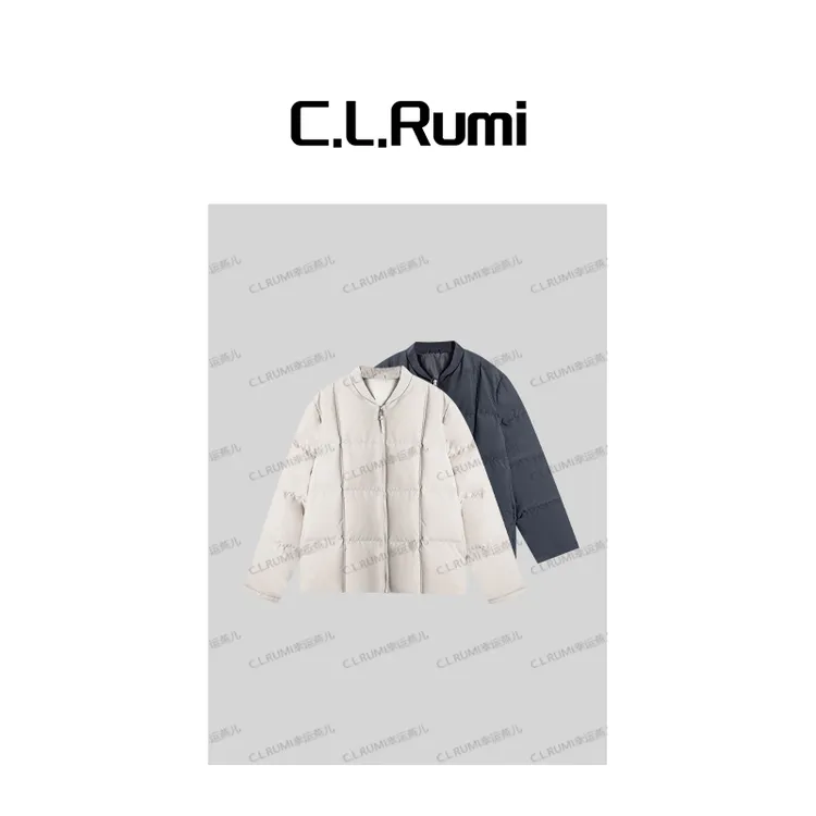 【Rumi精选】“映雪”冬季加厚90白鹅绒棒球领鹅绒羽绒服7355wt