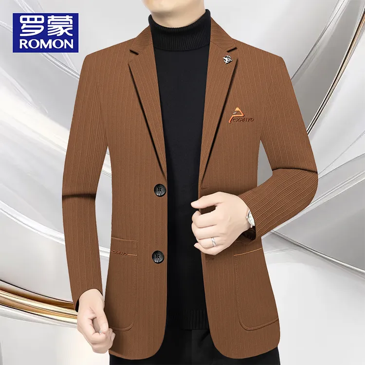 罗蒙男士新款商务休闲春秋季西服修身男装外套西装领时尚潮高档