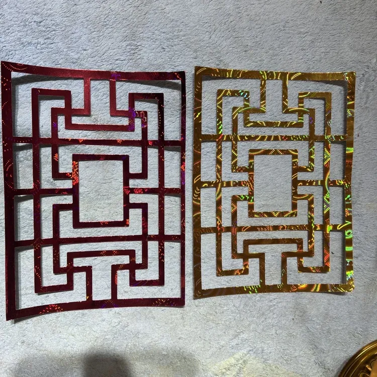 手工金砖精美手工窗户卡纸佩饰增添别样风情红黄可备注