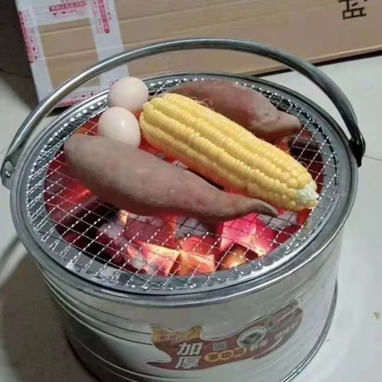 烤火炉木炭烤火盆便携式家用室内取暖炉户外手提式烧烤炉柴煤两用