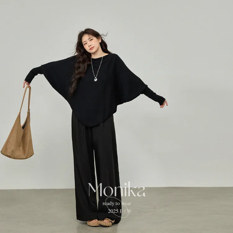 大码装胖mm时尚设计感遮肉百搭显瘦长袖套头毛衣上衣15581