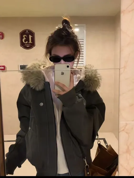 座山雕 内里加绒冬季派克棉服cleanfit美式短款棉衣棉袄916