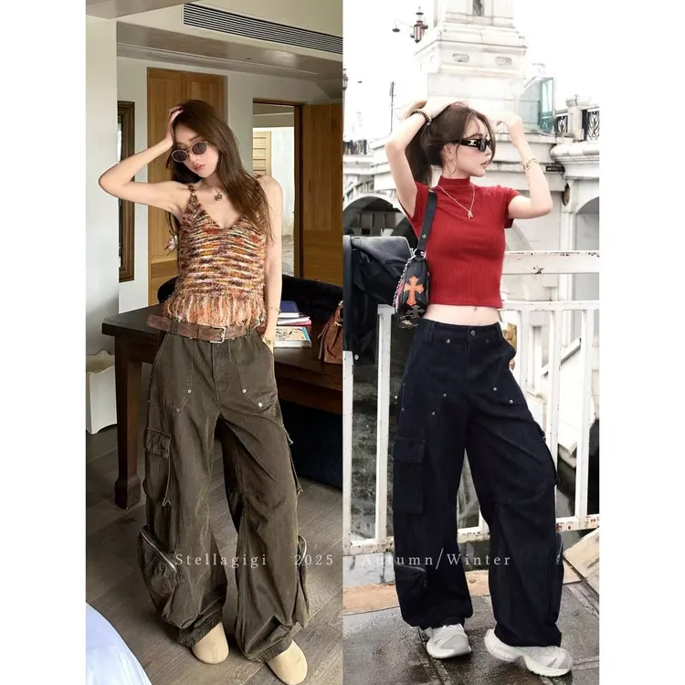 SG / 杨依姗 AW必入私服裤 立体大口袋牛仔工装裤K-20251232