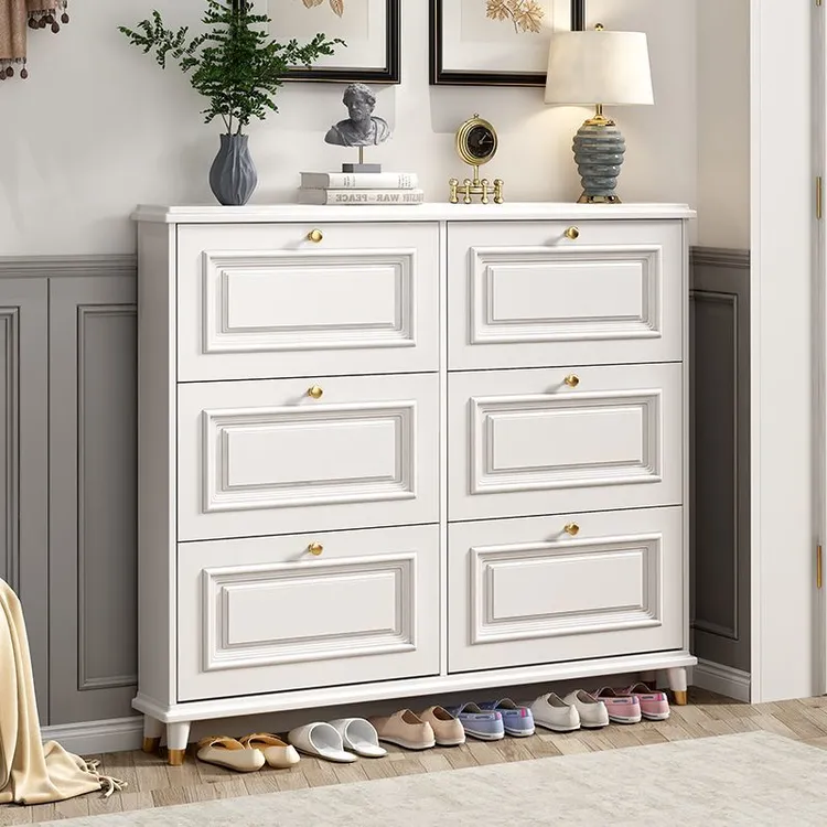 美式超薄翻斗鞋柜家用门口室内新款2025爆款入户玄关柜一体小鞋架