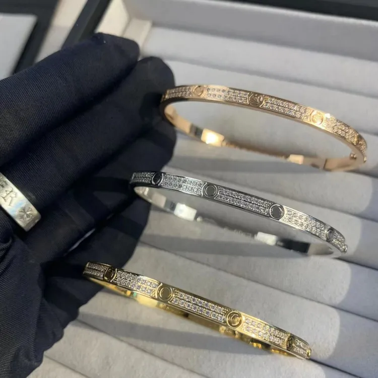 钛钢手镯 满天星手镯经典窄版宽版镶钻满钻轻奢气质高级感镯子