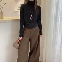 欧洲站2025秋装新款欧货时尚高领长袖T恤女春秋修身显瘦打底衫潮