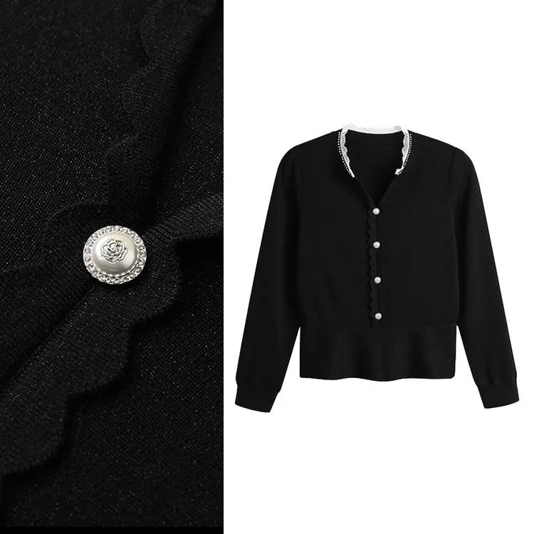 韩式新款小香风气质显瘦设计感针织上衣女2026春秋时尚高级感上衣