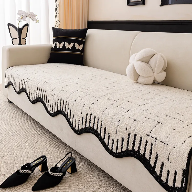 LANSWE/浪莎异形乐言高级感皮沙发坐垫2025新款防滑沙发坐垫盖布