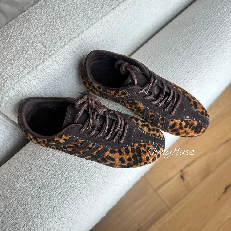ShinyMuse缪斯定制真皮时尚感超强豹纹德训简约百搭加绒休闲鞋