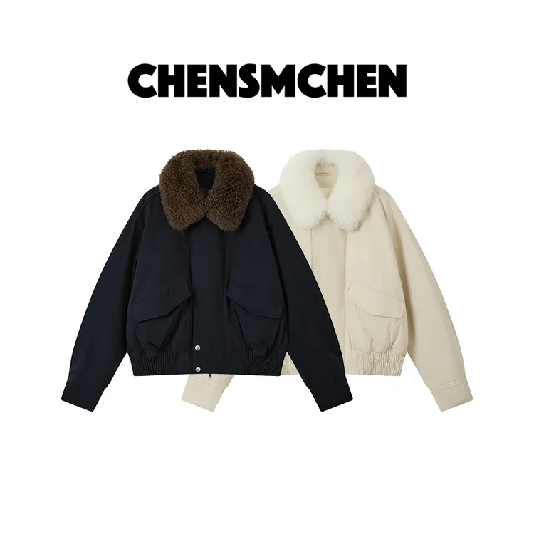 CHENSMCHEN时尚经典休闲毛领90鹅绒服女保暖显瘦羽绒服CSY11105QQ