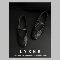 LYKKE 25新款真皮高端编织复古一字带玛丽珍浅口皮鞋-E435