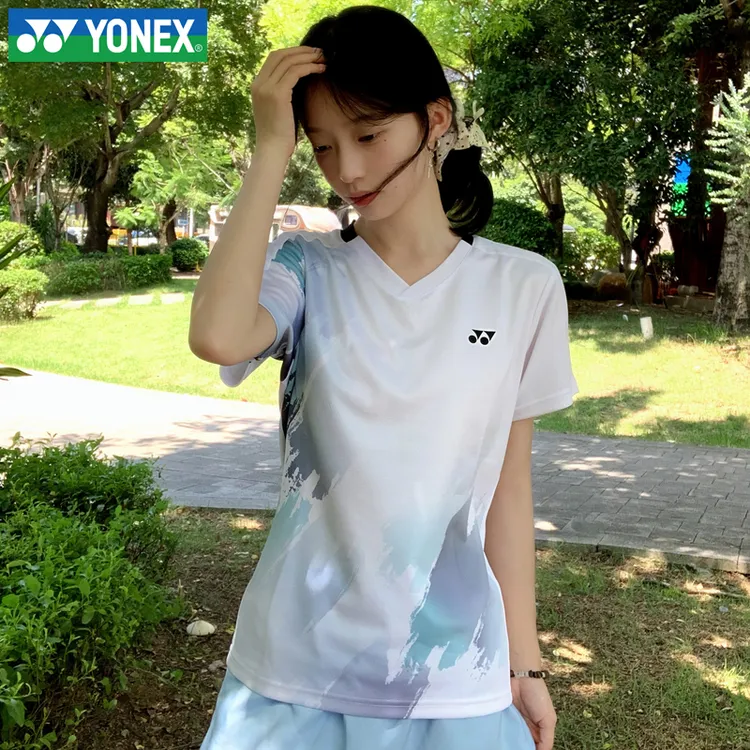 新款尤尼克斯YY羽毛球服运动服男女T恤上衣短袖透气1104025BCR