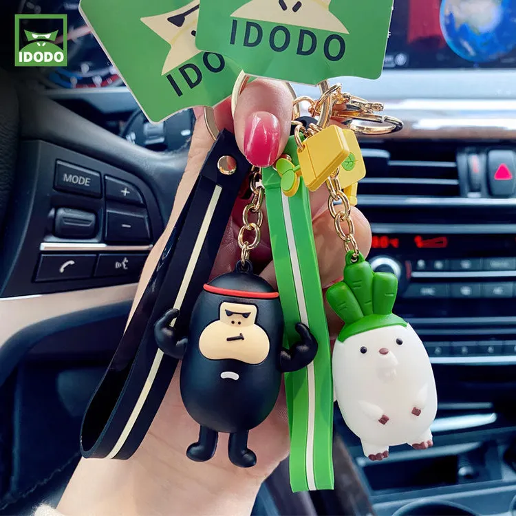 正版滴胶豆熊钥匙扣创意可爱女情侣包包挂件汽车钥匙链配饰