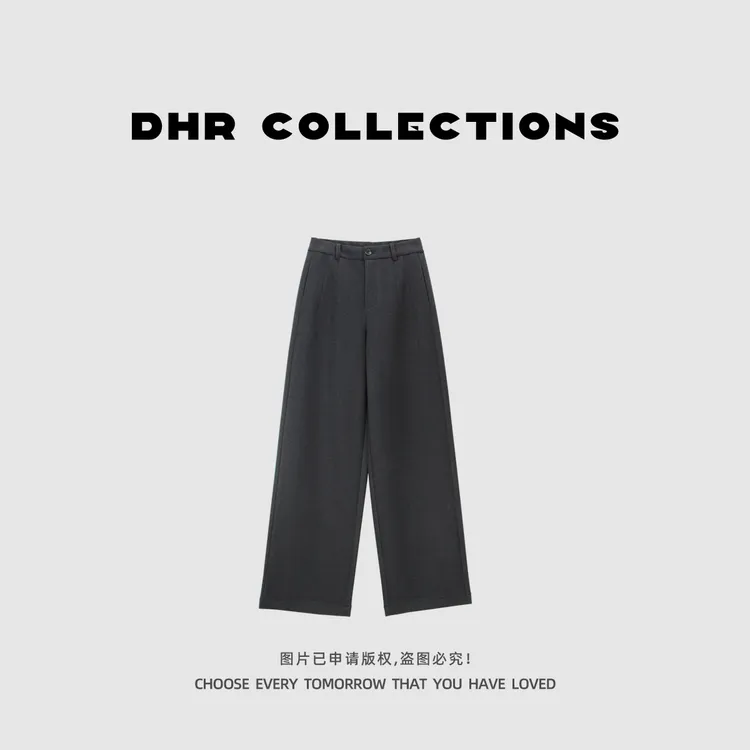 豆豆9【奶芙裤】天丝+羊毛冬季毛呢裤显瘦直筒裤长裤-69017325DK