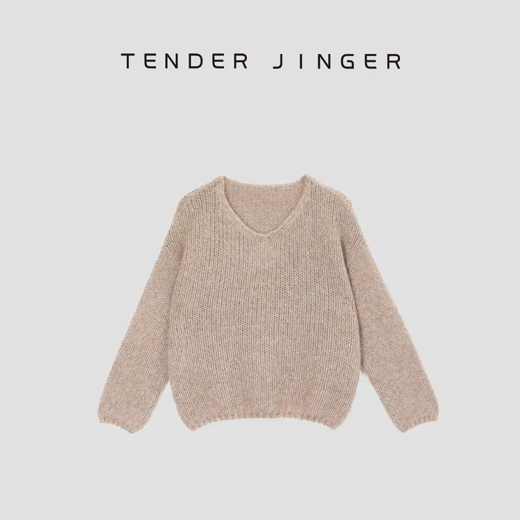 Tender Jinger【黑标】温柔暖糯显瘦绵羊毛混纺针织上衣T53BBS41381