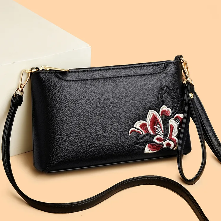 秋冬刺绣工艺多层斜挎包手机包斜挎包女款爆款女士单肩斜挎包2561