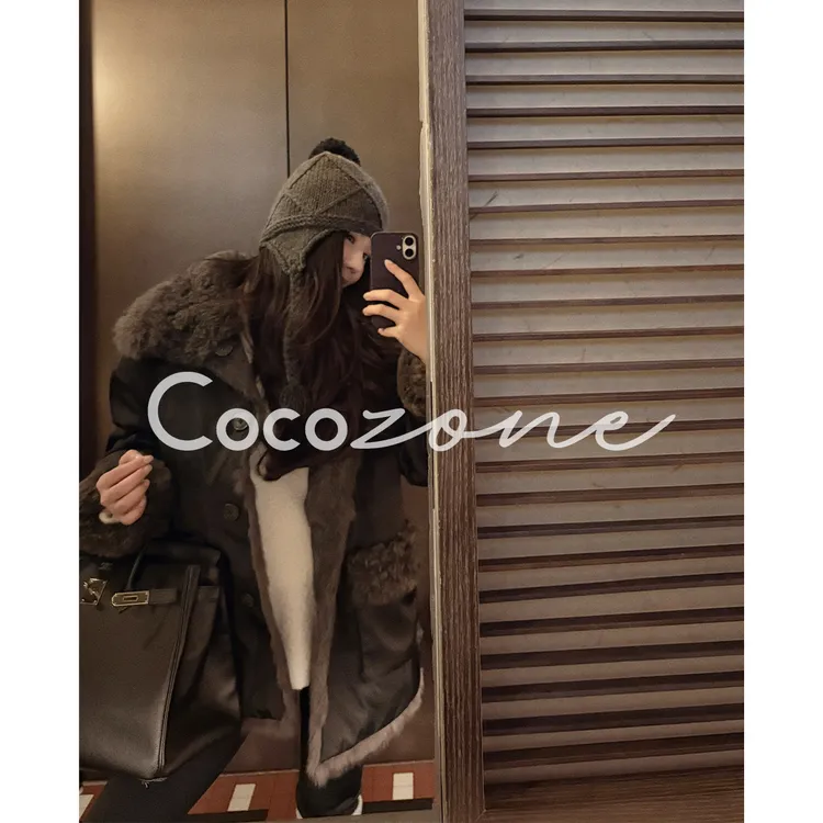COCO ZONE 刘 一一 “派克”双面穿大翻领单排扣外套 CD2A2685