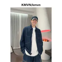 【荣轩】2025夏季新款潮流纯色设计师薄款口袋牛仔男装风衣外套