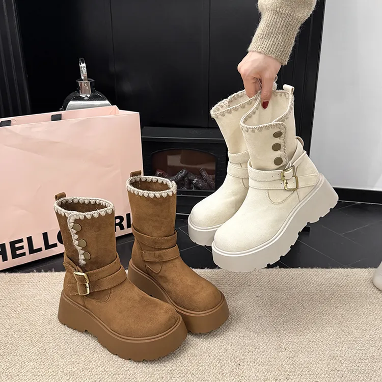 厚底两穿增高时装靴机车酷炫马丁靴女2025秋冬新款简约显瘦短筒靴