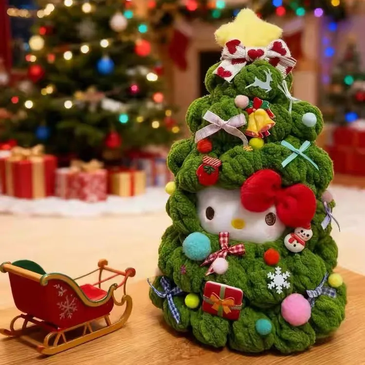 【正版】hellokitty圣诞树玩偶摆件包包挂件毛绒生日礼物送女生