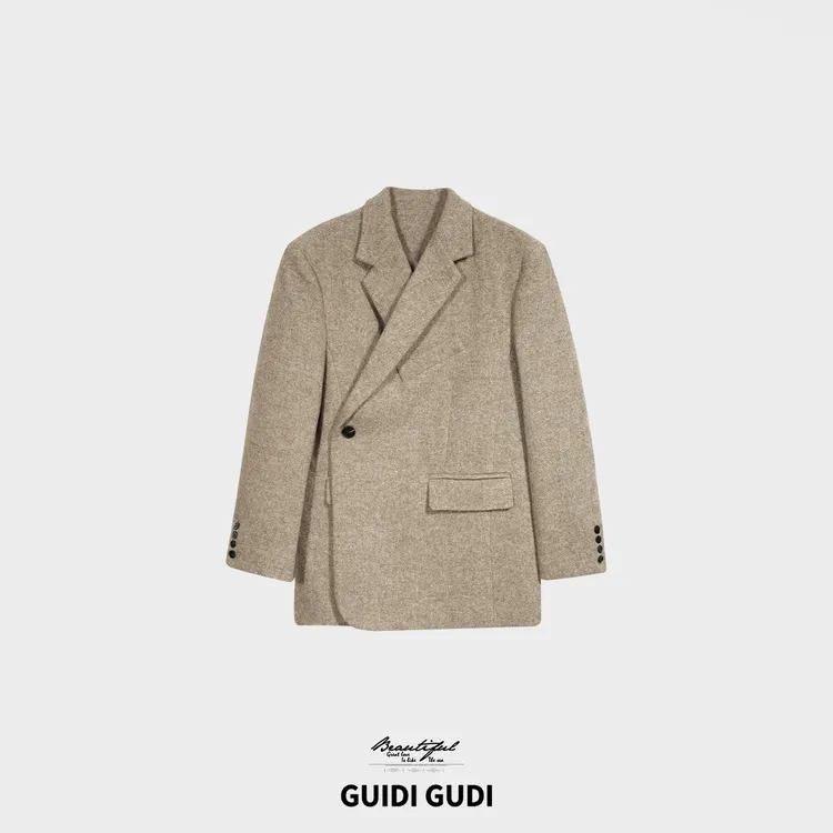 GUIDI GUDI【明意】慵懒气质时尚百搭西装外套/黄加蓝  