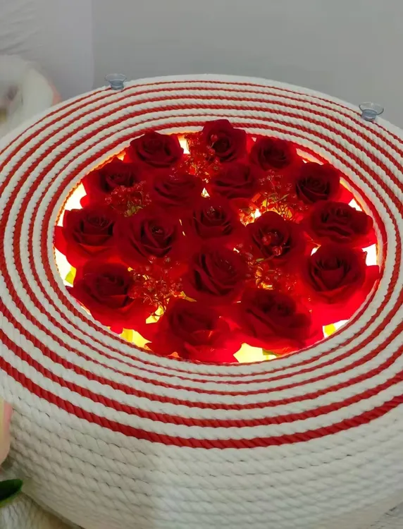 单支绒布仿真玫瑰花婚庆玫瑰瀑布花墙布置插花家居装饰假花摆件