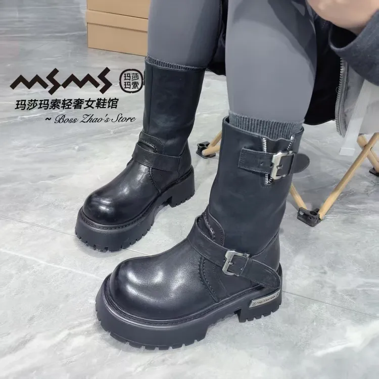 玛莎玛索25113-3冬季大棉百搭靴子马丁