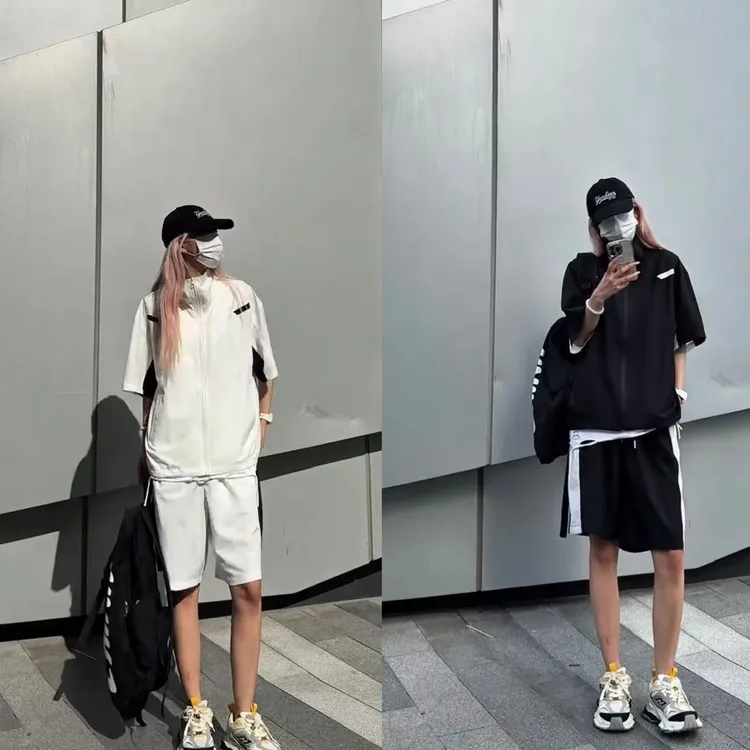 【2件套装+男女同款】夏季薄款男短裤短袖休闲运动套装情侣跑步速干