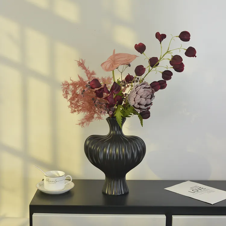 高级感迷雾设计师款手扎仿真花干花假花束办公桌卧室茶几装饰摆件