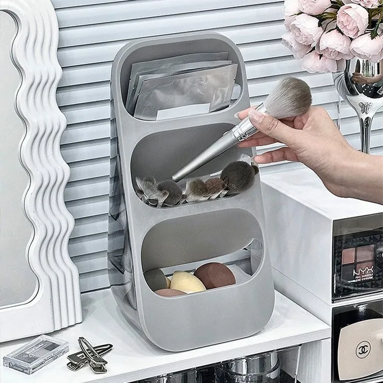 化妆刷收纳筒分格桌面眉笔眼影桶化妆品口红笔筒梳妆台收纳盒整理