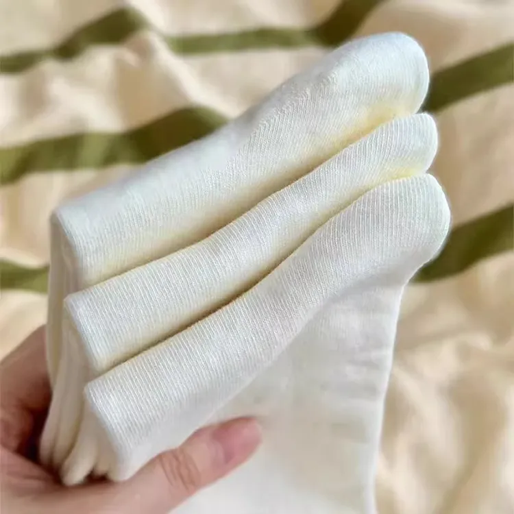 白色堆堆袜女夏季薄款中筒袜春夏棉袜吸汗无骨月子袜