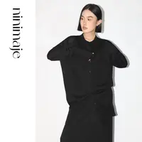  NanBeiBei  设计师款调性廓形肌理质感薄款百搭针织开衫 5641