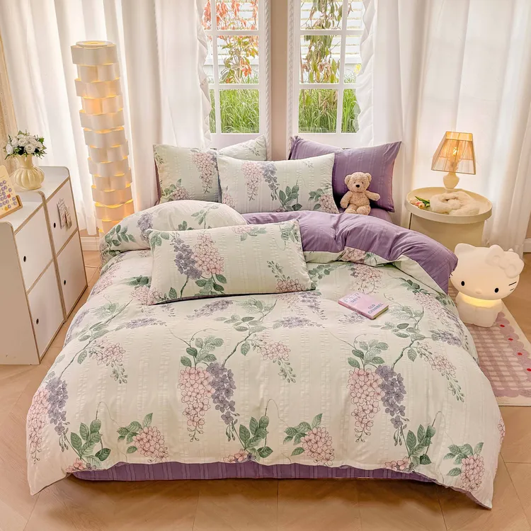 欢寐家纺  A类提花软糯亲肤四件套四季可用