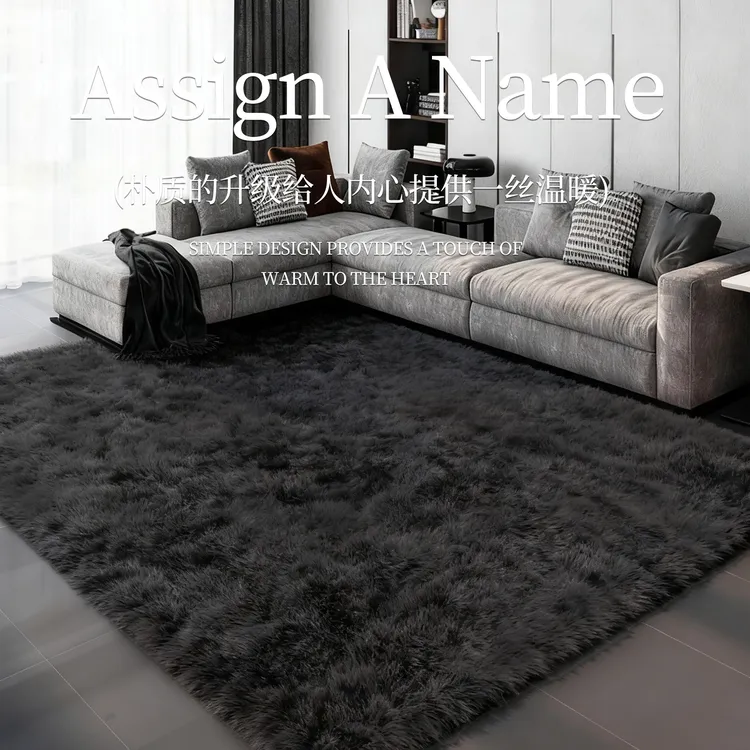轻奢高级感加厚长毛绒客厅地毯卧室床边地垫法式沙发茶几毛毛垫子