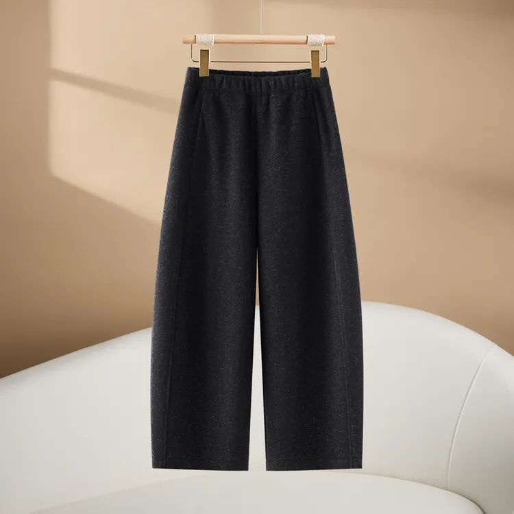 2025秋冬季新款宽松气球九分裤高腰休闲裤子洋气慵懒松紧腰弯刀裤